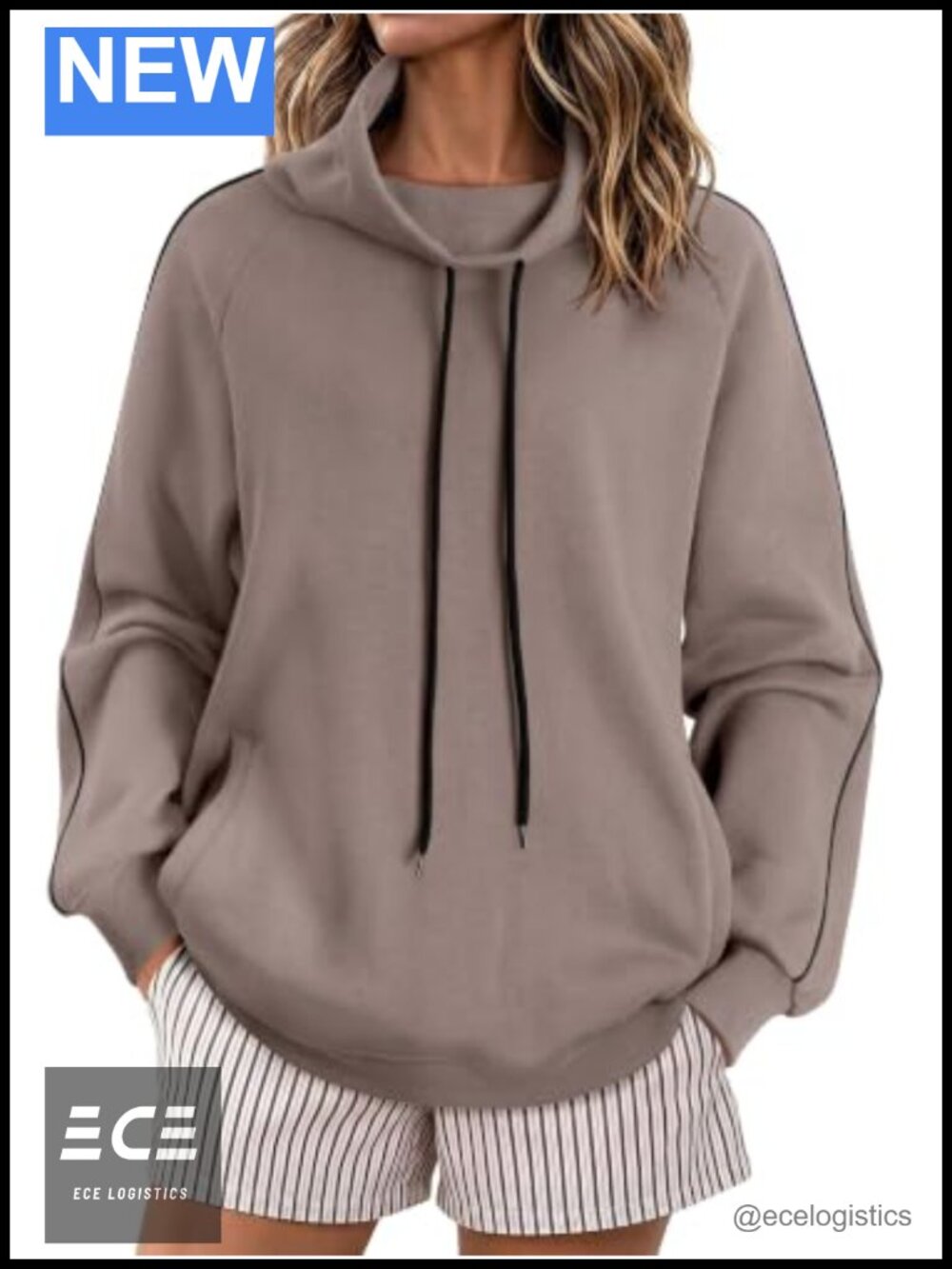 Mock Neck Fleece Sweatshirt Pullover Side Pockets Long Sleeve Women